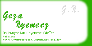 geza nyemecz business card